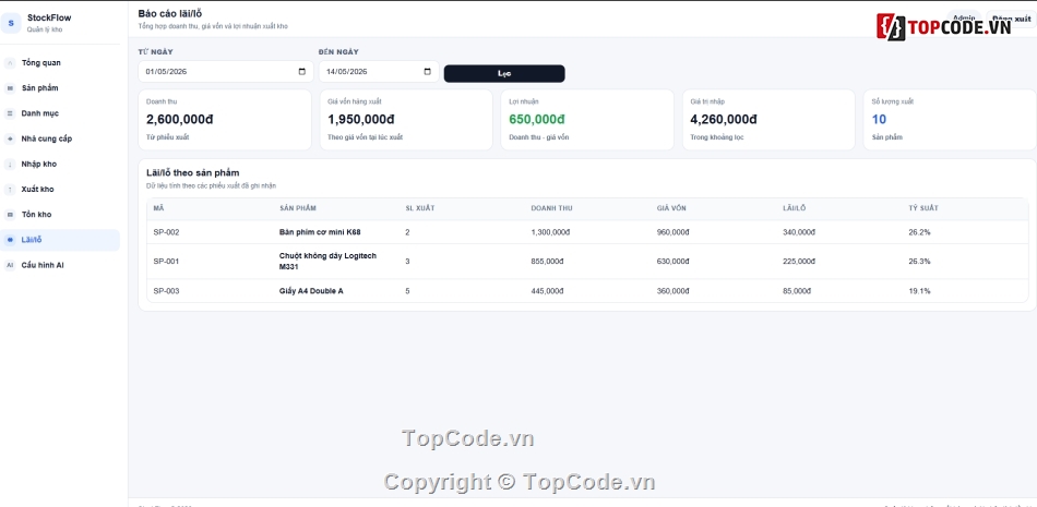 Website Quản Lý kho,Code Website Quản Lý,Website AI